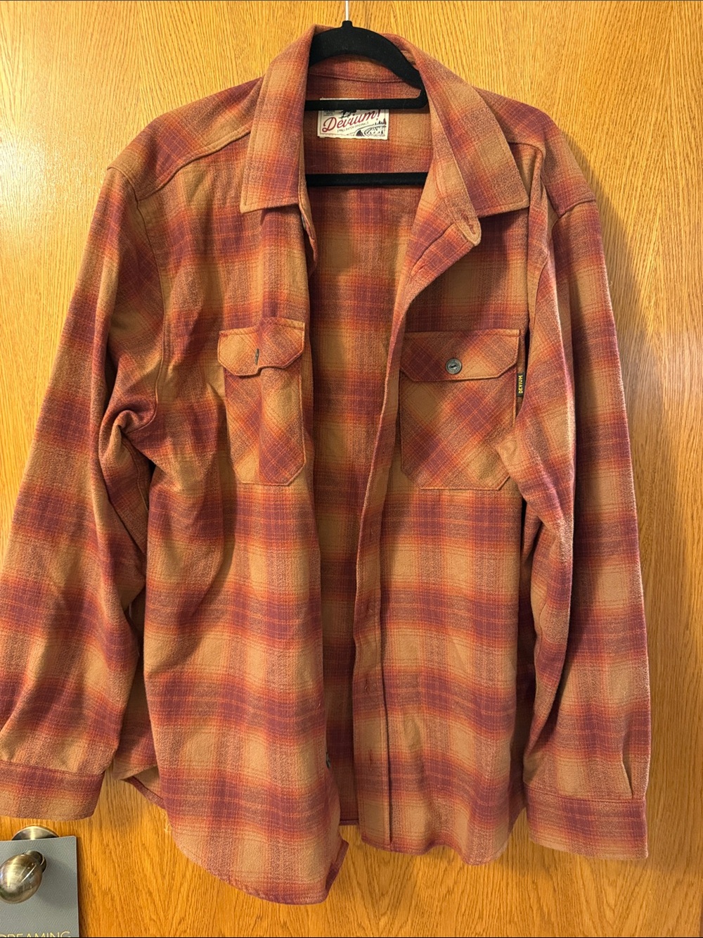 Devium Men's Rust/orange Plaid Lightweight flannel